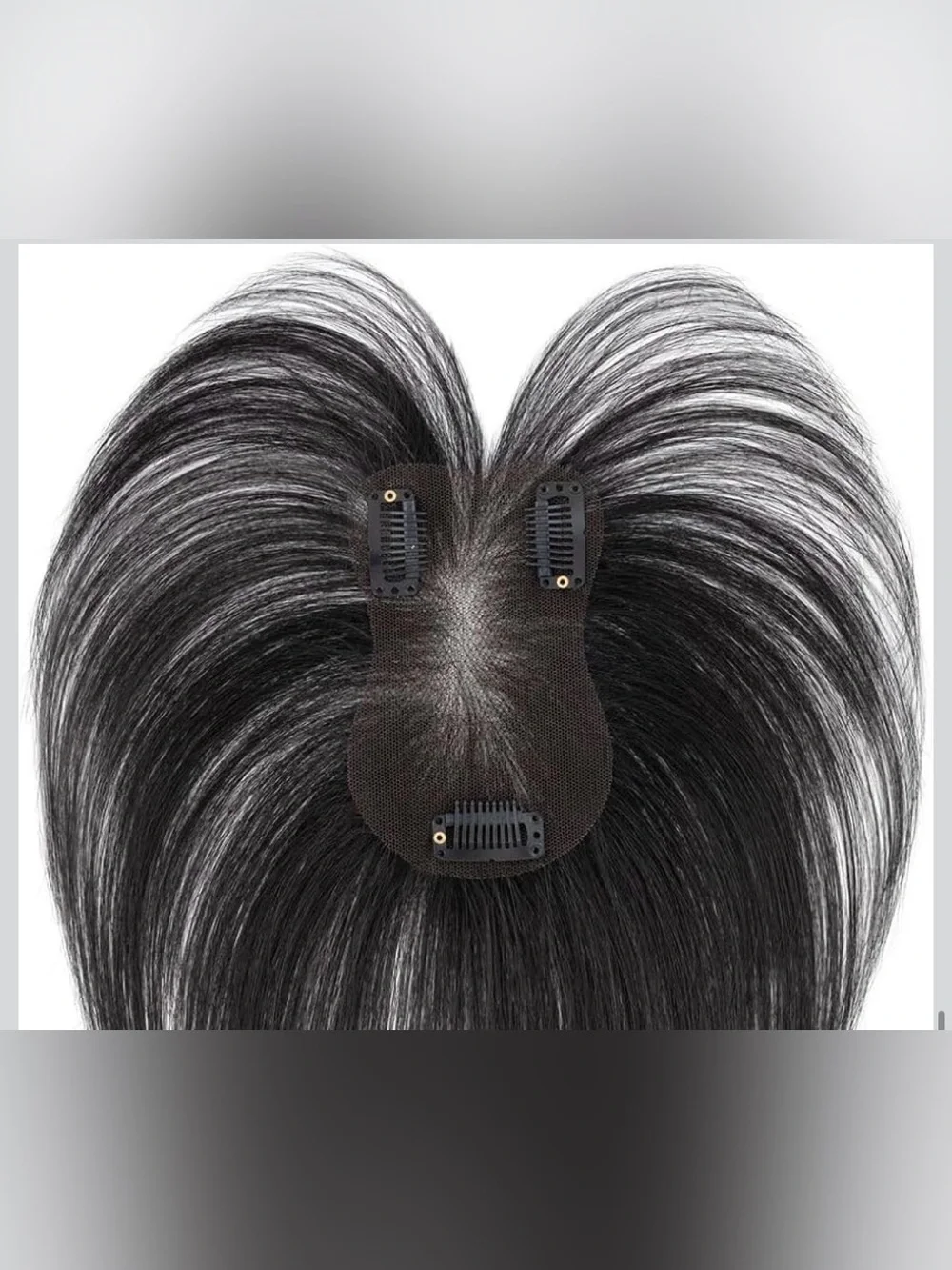 Hair Topper Real Human Hair Upgrade 360°3D Cover Clip in Wispy Bangs